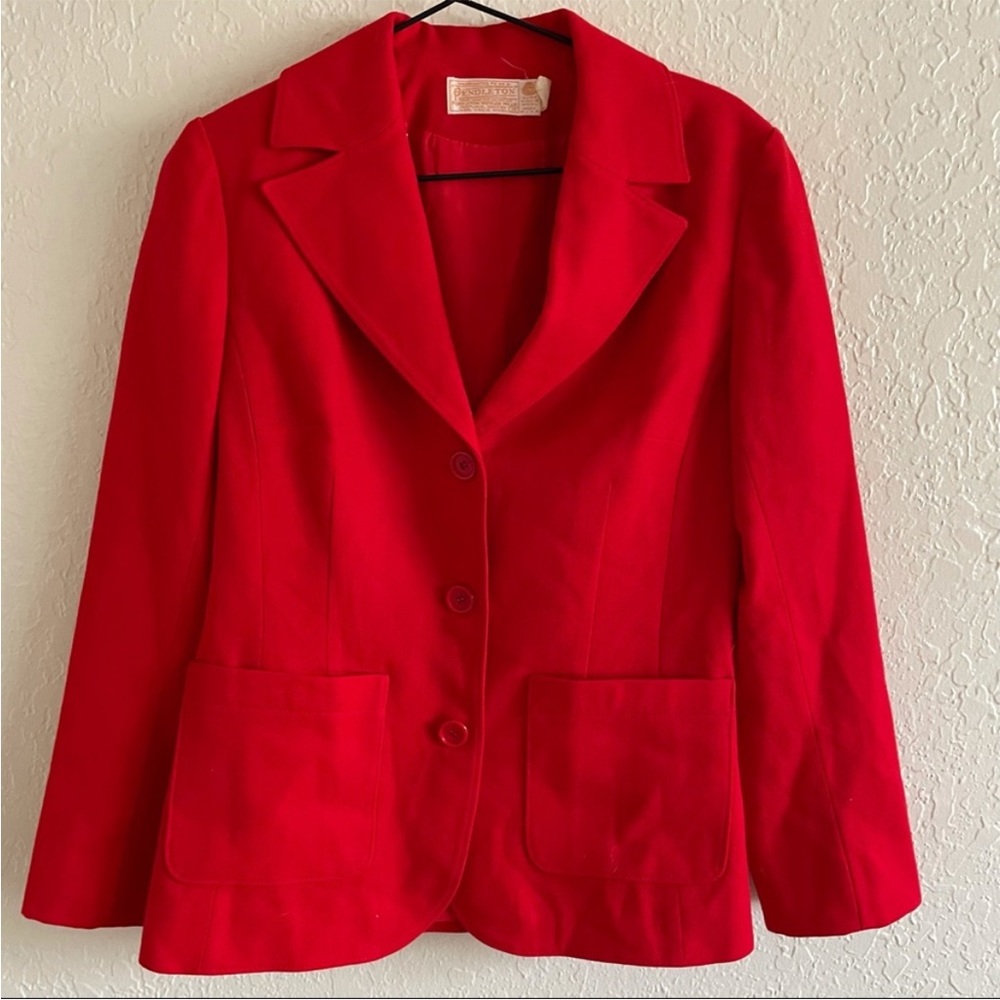 Vintage Pendleton red wool blazer suit jacket 10 (small) - Picture 4 of 10